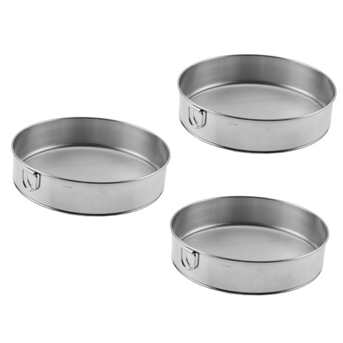 HEMOTON 3pcs Flour Sieve Stainer Steel Strainer Round Sifter Flour Mesh Sieve Dry Sift Screen Flour Sifter Flour Shaker Beans Strainer Sifter for Baking Stainless Steel Duster Household