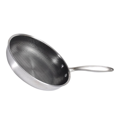 SHOWERORO Stainless Steel Wok Egg Omelet Pot Chinese Stir Fry Pan Omelet Pans Stir Fry Skillet Pancake Pan Grill Pan Chinese Wok Stainless Steel Egg Frying Pan 28c Meat Pot Fried Steak