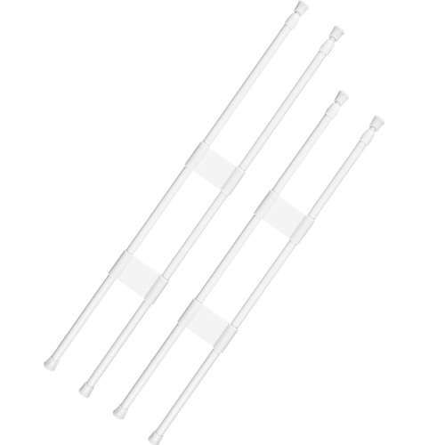 Zubebe Double RV Refrigerator Bar Adjustable RV Fridge Accessories RV Refrigerator Bars Tension Rods, Fridge Bars for Holding Food Drinks in Place (White, 23.6-43.3 Inch)
