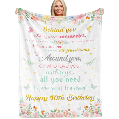 Happy 40th Birthday Gifts for Women, 40 Year Old Birthday Blanket 50x60" for Her, 40th Fabulous Blanket Gift for Mom Daughter Turning 40, Best 40 Year Old Birthday Gift Ideas for Wife Female Friends Happy 40th Birthday Gifts for Women, 40 Year Old Birthday Blanket 50x60" for Her, 40th Fabulous Blanket Gift for Mom Daughter Turning 40, Best 40 Year Old Birthday Gift Ideas for Wife Female Friends
