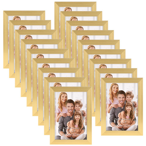 WIFTREY 3.5x5 Gold Picture Frame Bulk, Multi Photo Frames 3.5 by 5 for Wall Hanging or Tabletop Display, 18 Pack