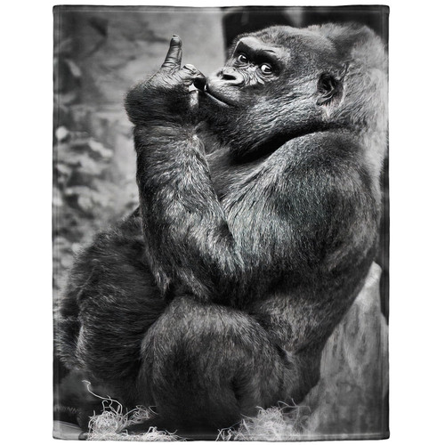 Rstick Gorilla Blanket Funny Animal Orangutan Fleece Blanket Soft Fuzzy Plush Throw Blankets for Couch Bed 40"x50"