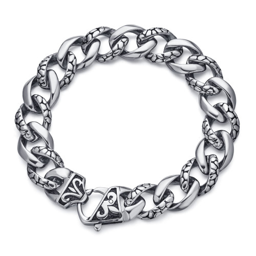 INNERDIVA Stainless Steel Plated Link Chain Bracelet Mens Link Bracelets for Men 13mm Width, Stainless Steel, 8.4 Inch Length Classic Jewelry INNERDIVA Stainless Steel Plated Link Chain Bracelet Mens Link Bracelets for Men 13mm Width, Stainless Steel, 8.4 Inch Length Classic Jewelry