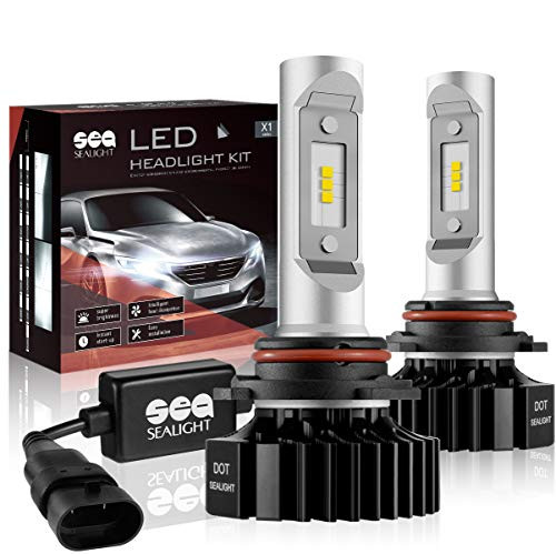 9005/HB3 LED High Beam Headlight Bulbs Conversion Kit, DOT Approved, SEALIGHT X1 Series 9145/9140/H10 Fog Light Bulbs - Xenon White 6000K Non-polarity (2 Pack)