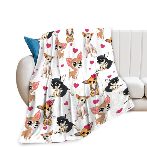 Chihuahua Dog Blanket Chihuahua Gifts for Girls Women Chihuahua Lovers Chihuahua Throw Blanket Kids Adults Soft Warm Cozy Fleece Blanket for Couch Sofa ?Bed 40"x50"