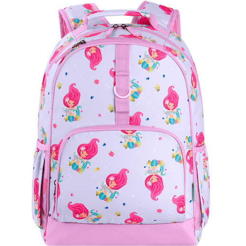 Choco Mocha Mermaid Backpack for Girls Backpack Elementary School Backpack Kids 17 inch Kindergarten Backpack for Girls 1st 2nd Grade Bookbag School Bag 6-8 5-7 with Chest Strap Purple