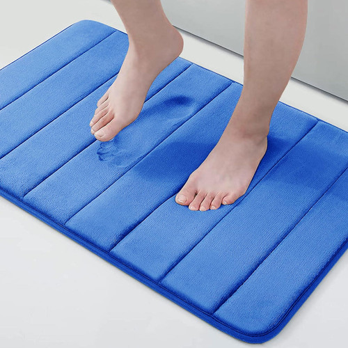 Buganda Memory Foam Bath Mat Rug, 30" x 20", Ultra Soft and Non-Slip Bathroom Rugs, Water Absorbent and Machine Washable Bath Rug for Bathroom, Shower, and Tub, Royal Blue