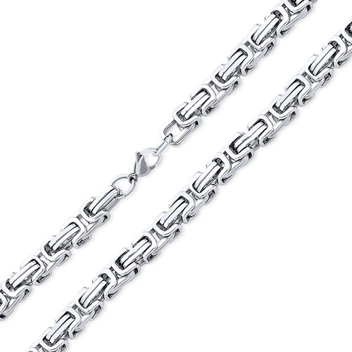 Mechanic Byzantine Biker Jewelry Urban Double link Flexible Heavy Chain Necklace Men Teen Silver Tone Stainless Steel 30 Inch