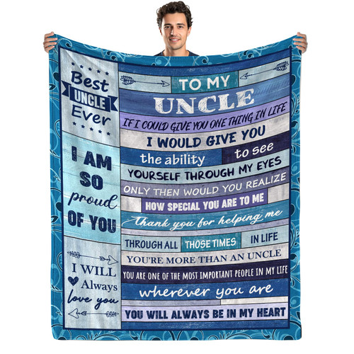 AJIIUSV Uncle Gifts Throw Blanket from Niece Nephew to Uncle Fathers Day Blankets Gifts for Uncle Thanksgiving Birthday Gifts Blankets 50"x60"