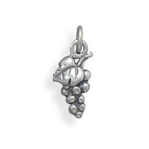 Oxidized 925 Sterling Silver Bunch Of Grapes Charm Pendant Necklace Measures 6.5mm X 16mm Jewelry Gifts for Women