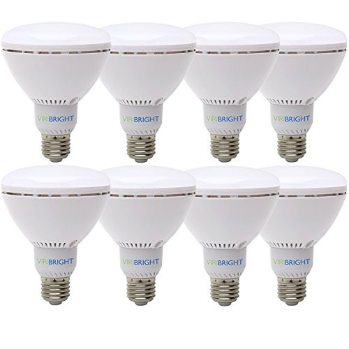 65 Watt Replacement BR30, LED Light Bulb, 8 pack, Cool White, Dimmable E26 Edison Base, 90+ CRI
