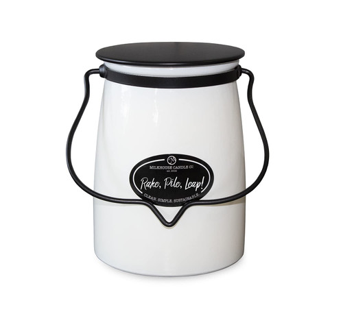 Milkhouse Candle Company, Creamery Glow Collection Scented Soy Candle: Butter Jar Candle, Rake, Pile, Leap!, 22-Ounce Milkhouse Candle Company, Creamery Glow Collection Scented Soy Candle: Butter Jar Candle, Rake, Pile, Leap!, 22-Ounce