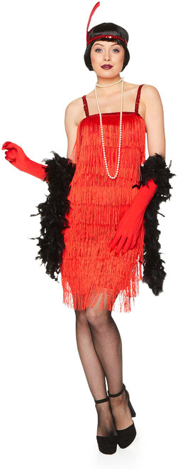 Karnival Costumes Roaring 20s 1920 Red Flapper Dress Women's Costume Medium 10-12
