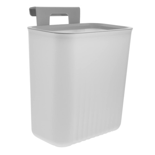 BUGUUYO Wall Mounted Trash Can Counter Waste Compost Bin Wall Mounted Garbage Bin Under Counter Trash Can Bathroom Waste Bin Hanging Garbage Can Slider with Cover Under The Stage White Pp