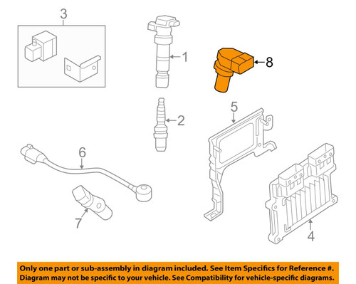 Genuine OEM 39318-3L000 Camshaft Position(TDC) Sensor / 393183L000 for Hyundai Genesis G70 19-22 Palisade 20-22 G90 17-21 G80 17-20 Kia