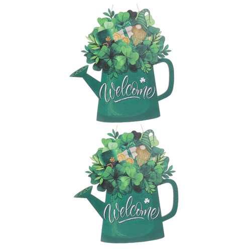 ERINGOGO 2pcs Wooden Hang Tag St. Patricks Day Door Decoration Wood Shamrock Decoration St Patricks Day Party Favors St. Patricks Day Ornament St. Patricks Day Welcome Sign Wall Hanging