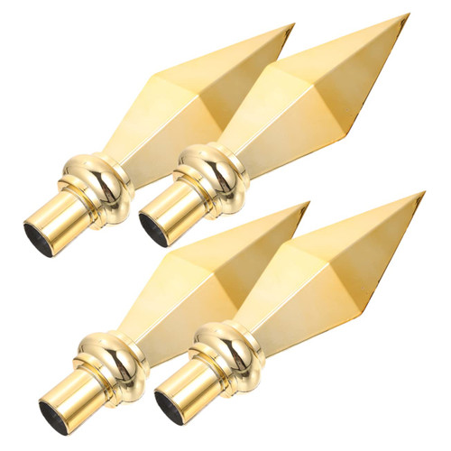 FUNOMOCYA 4Pcs Flag Head Metal flagpole Topper flagpole Truck Flag Pole Ornament Flag Pole Parts flagpole top Head Gold Decor Metal Trim flagpole Decorative Head Aluminum Alloy Outdoor Suite