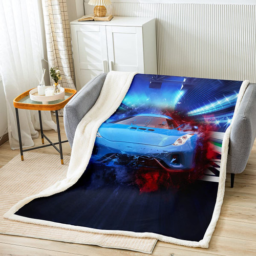 Blue Racing Car Blanket Throw Extreme Sport Gaming Fleece Blanket Smoky Sports Cars Sherpa Blanket For Kids Boys Automobile Vehicle Race Fuzzy Blanket Child Car Gamer Room Decor Sofa Decor 30"x40" Blue Racing Car Blanket Throw Extreme Sport Gaming Fleece Blanket Smoky Sports Cars Sherpa Blanket For Kids Boys Automobile Vehicle Race Fuzzy Blanket Child Car Gamer Room Decor Sofa Decor 30"x40"