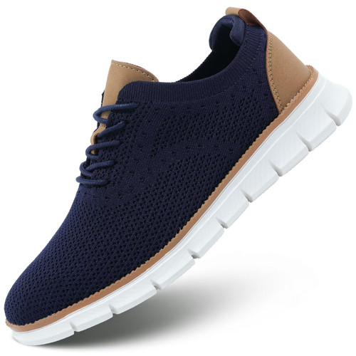 Mens Oxfords Lace-Up Lightweight Casual Walking Shoes Dress Shoes Fashion Sneakers Walking Shoes Blue