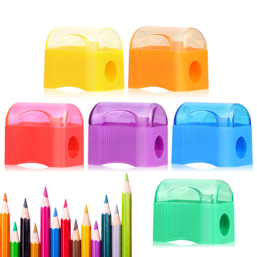 Tytroy Bulk 144 Pieces Assorted Color Miniature Plastic Pencil Sharpeners with Covers for School and Classroom Supplies
