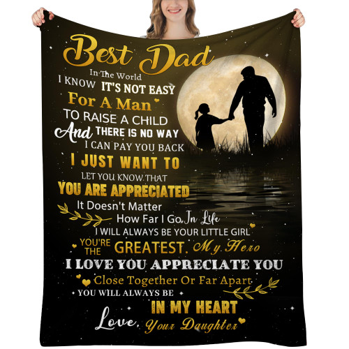 TUCVHOX Dad Blanket from Daughter - Gifts for Dad from Daughter, Dad Birthday Gifts from Daughter, Birthday Gifts for Dad, Father Gifts from Daughter 60"x50" TUCVHOX Dad Blanket from Daughter - Gifts for Dad from Daughter, Dad Birthday Gifts from Daughter, Birthday Gifts for Dad, Father Gifts from Daughter 60"x50"