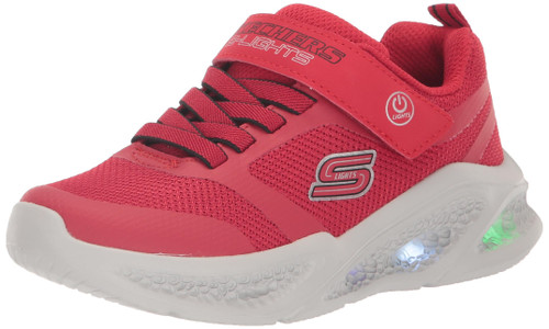 Skechers Kids Boy's Meteor-Lights Sneaker, Red/Black, 6 Toddler