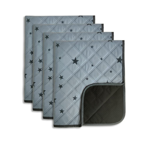 RIOUSSI Washable Pee Pads for Dogs, Reusable, Absorbent, Leakproof, Non Slip Pet Puppy Pads for Potty Training. Gray Stars, 20x28 Inch(4pack)