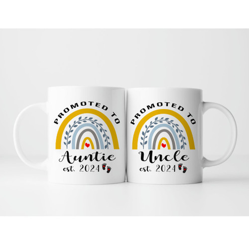 Qsavet Promoted To Auntie Uncle 2024 Mug Set of 2, New Aunt Gifts For Sister, New Uncle Gifts For Brother, Pregnancy Announcement Gifts for Aunt And Uncle 2024, 11oz Tea Cup Gifts For Aunt Uncle 2024 Qsavet Promoted To Auntie Uncle 2024 Mug Set of 2, New Aunt Gifts For Sister, New Uncle Gifts For Brother, Pregnancy Announcement Gifts for Aunt And Uncle 2024, 11oz Tea Cup Gifts For Aunt Uncle 2024