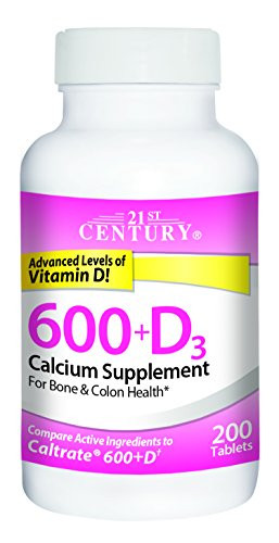 21st Century Calcium Plus D Supplement, 600 mg, 200 Count