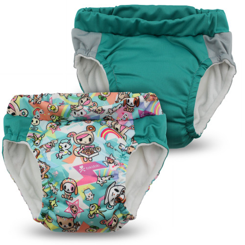 Kanga Care Lil Learnerz Reusable Swim and Toilet Training Pants (Large - tokiSweet & Peacock)