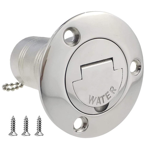 ISURE MARINE 2"(50mm) Boat Water Deck Fill/Filler with Keyless Cap 2" Marine Mirror- Polished 316 Stainless Steel Hardware for Boat Yacht Caravan