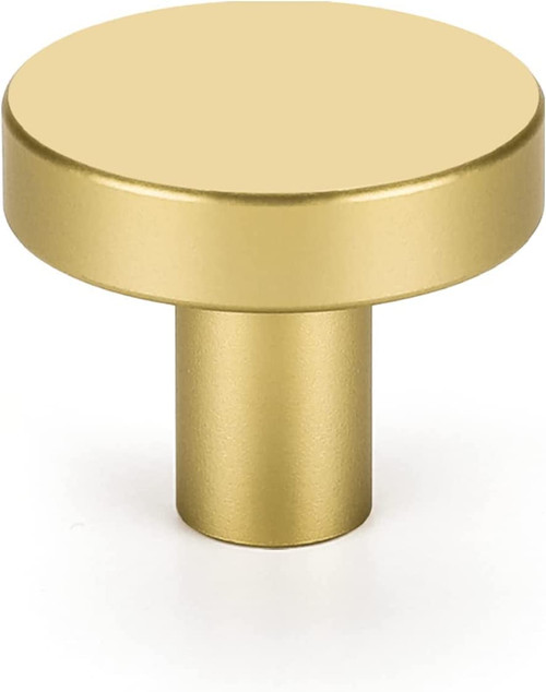 HONG DIRECT 25PK Gold Cabinet Knobs Brushed Brass Cabinet Knobs Round Knobs Gold Drawer Knobs for Cabinet and Dresser Drawers Gold Cabinet Hardware for Kitchen Cabinet Knobs Gold