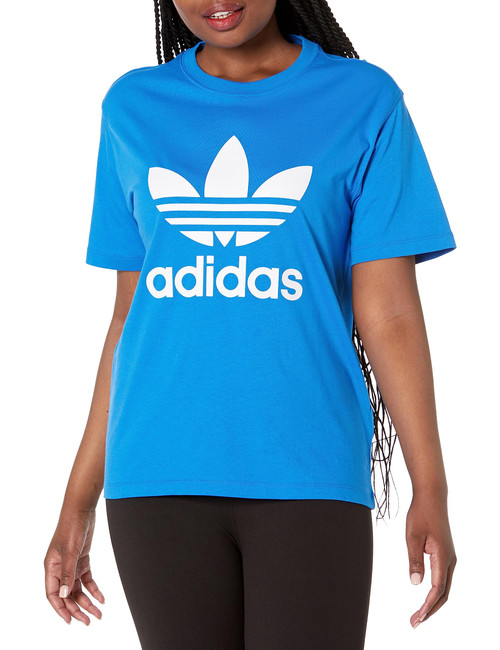 adidas Originals Women's Plus Size Adicolor Classics Trefoil T-Shirt, Bluebird, 1X