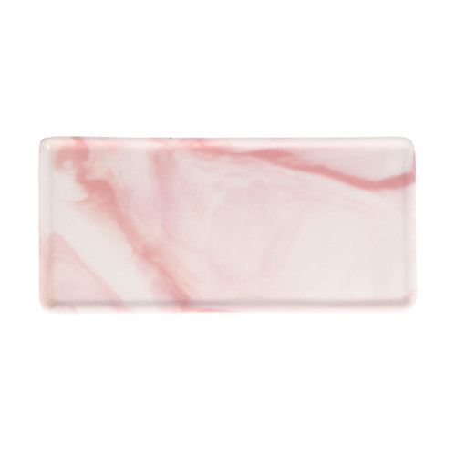 Cabilock Black Marble Tray Marble Vanity Tray Bathroom Toiletries Tray Ceramic Desktop Sundries Storage Organizer for Jewelry Perfume Cosmetic Candle Soap Towel- Pink