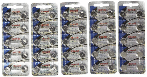 50 Pack Maxell LR44 AG13 357 button cell battery"NEW HOLOGRAM PACKAGE" 2 Pack