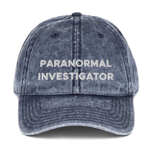 Hogue WS LLC Paranormal Investigator Hat (Embroidered Vintage Cotton Twill Cap) Navy, One Size