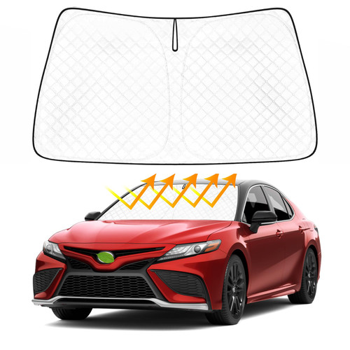 Windshield Sun Shade Custom Fit Compatible with Toyota Camry 2018-2024 Foldable 5 Layer Car Front Window Sunshade Protect Privacy Sun Visor Protector Blocks UV Rays