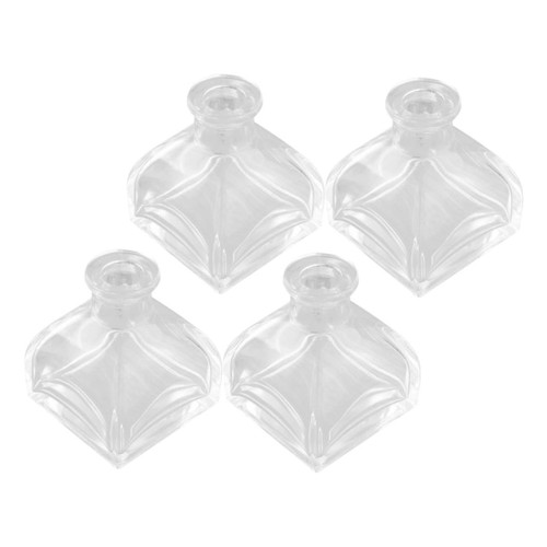 Hemoton 4pcs Glass Bottle Reed Empty Scent Glass Diffuser Jars diffusers Glass Bottles Refillable Diffuser Bottles Glass Perfume Diffuser Essential Oil Milk Crystal Glass