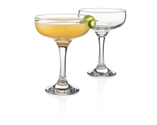 HISTORY COMPANY Ernest Hemingway Papa Doble Cocktail Coupe Glass 2-Piece Set (Gift Box Collection)