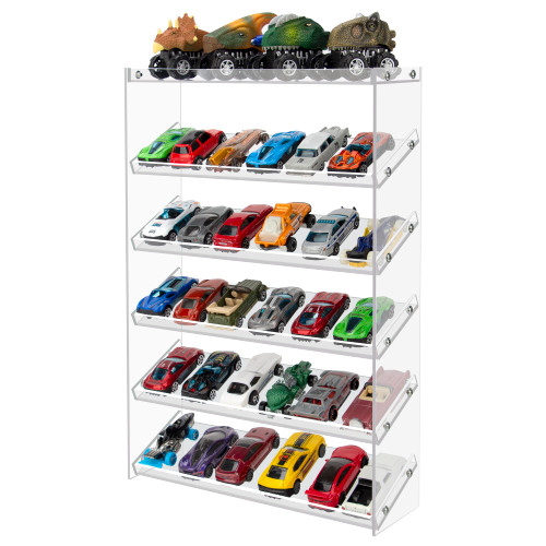 Transparent Acrylic Display Case for Hot Wheels & Matchbox Cars, 6 Tiers Matchbox Cars Display Case, Sturdy Assembly Storage Case Display of 48 Hot Wheels Matchbox Cars (6- Tiers)