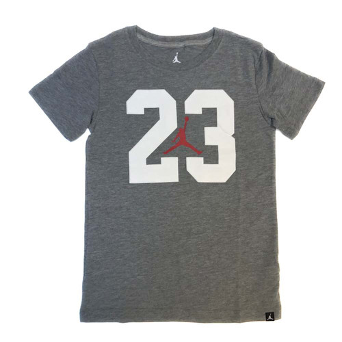 Nike Air Jordan Jumpman Big Boys 23 Jumpman T Shirt (X-Large, Carbon Heather)