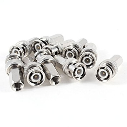 HDView 10PCS CCTV BNC Twist On Connector RG59 Coax Cable Adapter for Security Camera, Best Quality