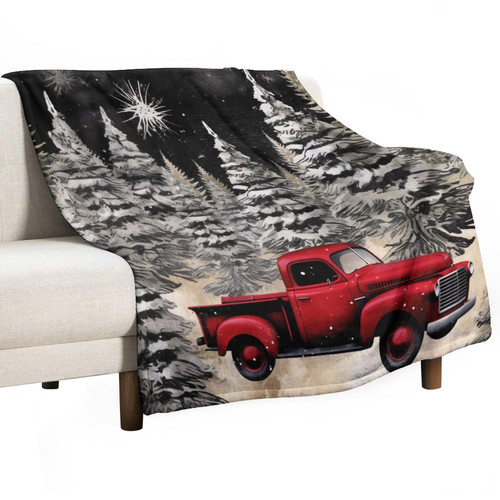 MaSiledy Red Truck with Snow Blanket Xmas Merry Christmas Fleece Throw Blanket 40"x50" Cozy Flannel Bed Blanket for Couch Sofa Bed for Adults Kids Boys Teens Gift for Adults and Children MaSiledy Red Truck with Snow Blanket Xmas Merry Christmas Fleece Throw Blanket 40"x50" Cozy Flannel Bed Blanket for Couch Sofa Bed for Adults Kids Boys Teens Gift for Adults and Children