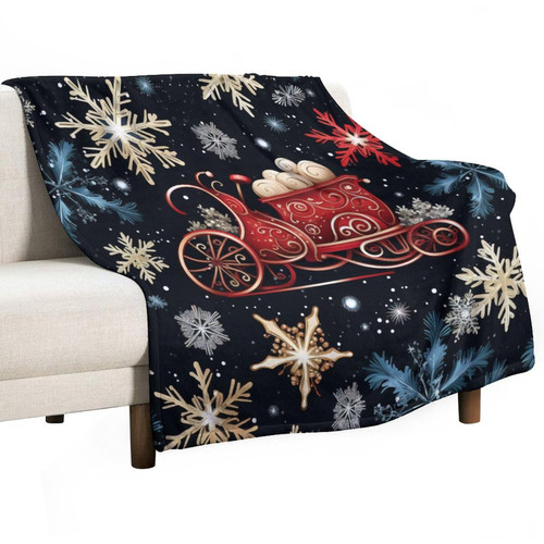 Christmas Sleigh Snowflakes Winter Blanket Christmas Holiday Soft Throw Blanket 40"x50" Ultra-Soft Micro Fleece and Warm Cozy Lightweight Throw Blankets for Couch Sofa Bed Office Christmas Sleigh Snowflakes Winter Blanket Christmas Holiday Soft Throw Blanket 40"x50" Ultra-Soft Micro Fleece and Warm Cozy Lightweight Throw Blankets for Couch Sofa Bed Office