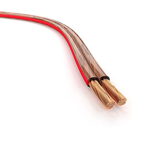 KabelDirekt AWG 16 Speaker Wire for Audiophiles and HiFi Systems - 16 Gauge Audio Wire, Speaker Cable, Oxygen-Free, 99.9% Purity Copper Wiring and Polarity Markings - 100 feet
