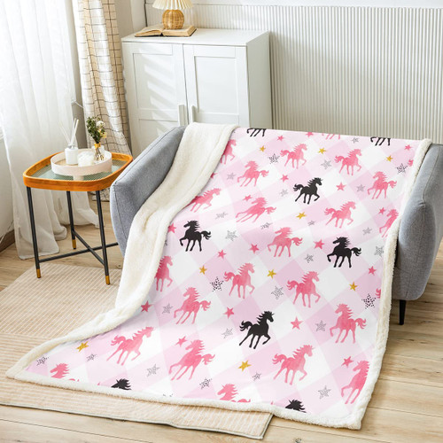 Horse Fleece Throw Blanket Unicorn Horse Sherpa Blanket for Kids Boys Girls Geometric Printed Fuzzy Blanket for Sofa Bed Couch Stars Animal Pink Decor,40x50 Inches Horse Fleece Throw Blanket Unicorn Horse Sherpa Blanket for Kids Boys Girls Geometric Printed Fuzzy Blanket for Sofa Bed Couch Stars Animal Pink Decor,40x50 Inches