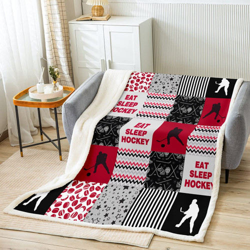 Feelyou Ice Hockey Throw Blanket Kids Hockey Player Hockey Punk Plush Blanket for Bed Sofa Couch Men Winter Sports Fleece Sherpa Blanket Red Grid Geometric Fuzzy Throw Blanket Room Decor 40"x50" Feelyou Ice Hockey Throw Blanket Kids Hockey Player Hockey Punk Plush Blanket for Bed Sofa Couch Men Winter Sports Fleece Sherpa Blanket Red Grid Geometric Fuzzy Throw Blanket Room Decor 40"x50"