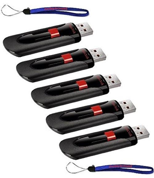 SanDisk Cruzer Glide 32GB (5 Pack) USB 2.0 Flash Drive Jump Drive Pen Drive SDCZ60-032G - w/ (2) Everything But Stromboli (tm) Lanyard SanDisk Cruzer Glide 32GB (5 Pack) USB 2.0 Flash Drive Jump Drive Pen Drive SDCZ60-032G - w/ (2) Everything But Stromboli (tm) Lanyard
