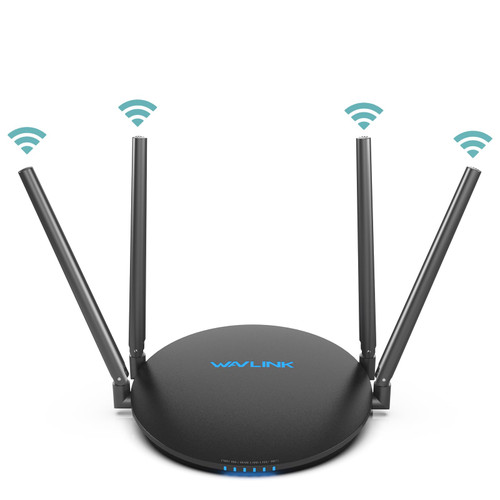 WiFi Router 1200Mbps, WAVLINK Wireless Router Dual Band 5GHz+2.4GHz WiFi 5 Router with 100Mbps WAN/LAN, Internet Router Long Range Coverage for Computer, Home & Office, Supports Router/Repeater Mode