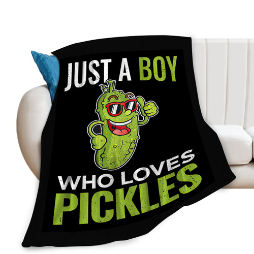 Just A Boy Who Loves Pickles Blanket Funny Pickle Decor Throw Blanket Gifts for Girls Boys Pickle Lovers Super Warm Soft Plush Lightweight Fleece Flannel Blanket for Kids Adults Men Women 50"X40" Just A Boy Who Loves Pickles Blanket Funny Pickle Decor Throw Blanket Gifts for Girls Boys Pickle Lovers Super Warm Soft Plush Lightweight Fleece Flannel Blanket for Kids Adults Men Women 50"X40"
